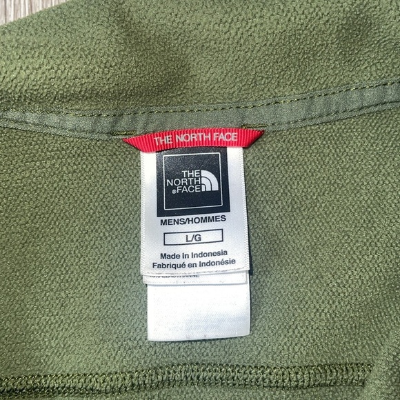 The north face Olive Green Quarter-Zip Pullover sweater  size large - Picture 2 of 5